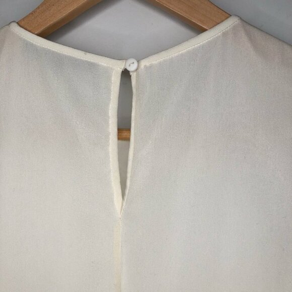 Tibi Cream Woven Front 100% Silk Sleeveless Shift Dress Size  4 - Picture 6 of 7